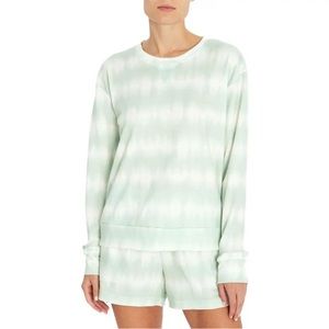 Three Dots Relaxed Fit Lightweight Tie Dye Sweatshirt In Seafoam Size Large NWT
